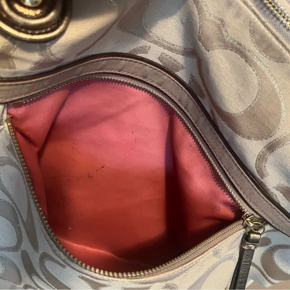 Coach Tan Signature Tote Bag Classic C Monogrammed Fabric